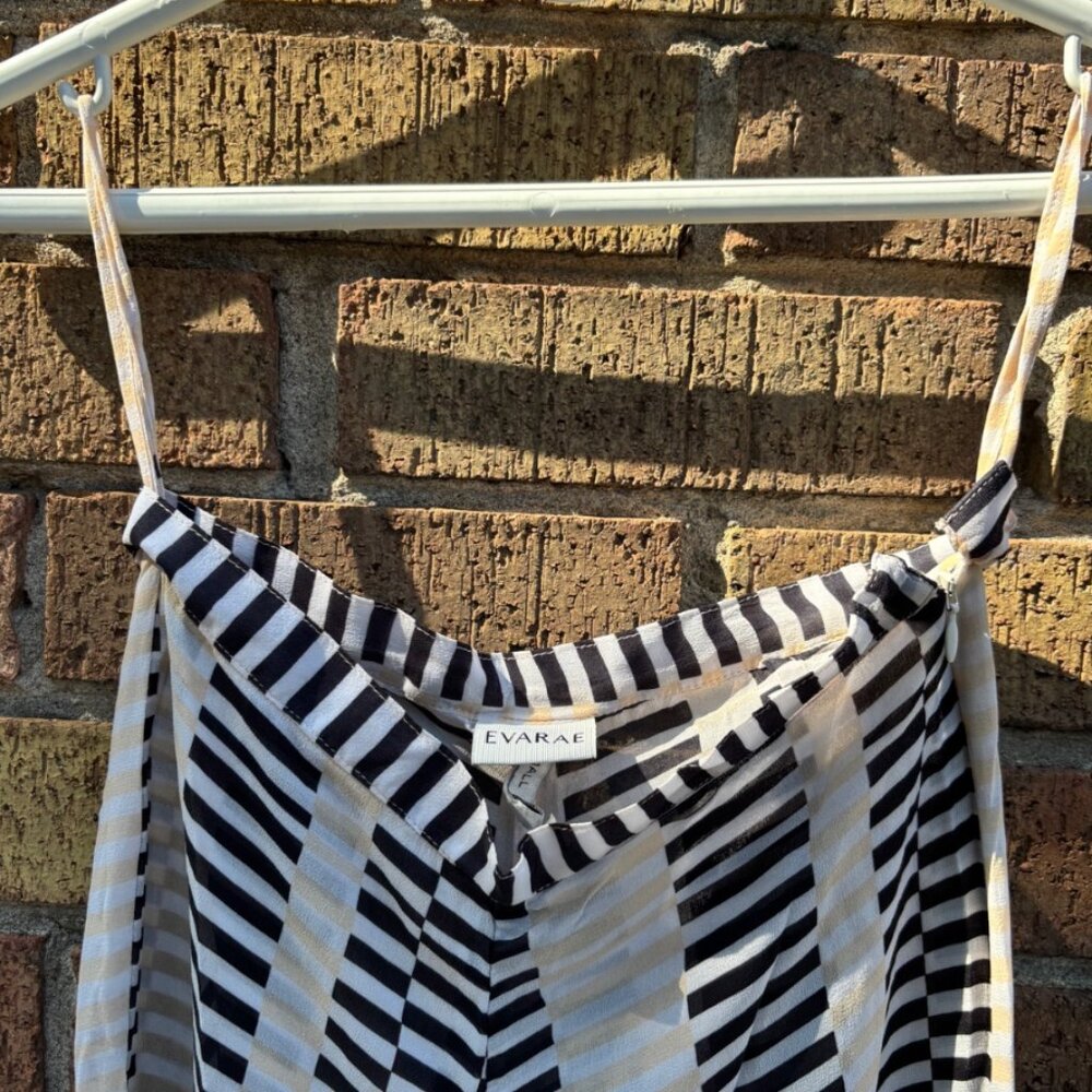 Evarae Black & White Luxury Silk Pants